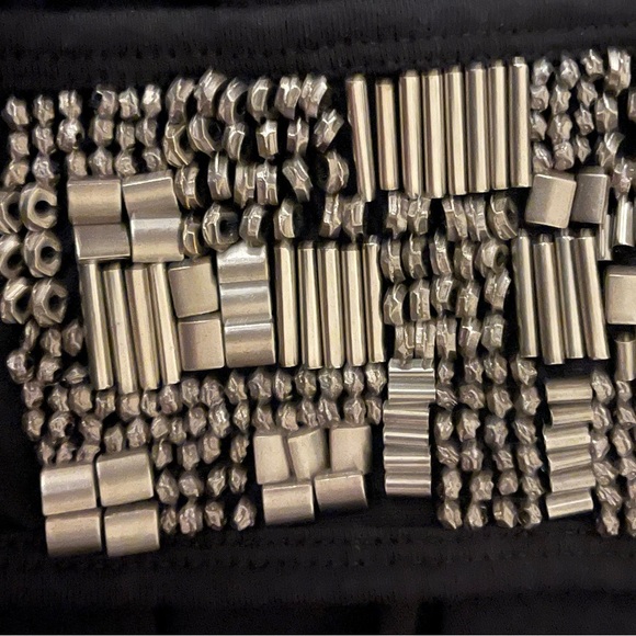 Peter Nygard Black Tank with Beaded Shoulder Accents - Picture 6 of 7